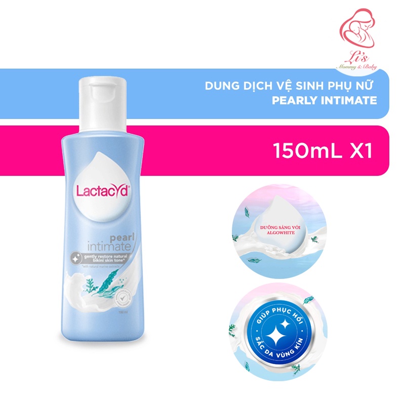 Dung dịch vệ sinh phụ nữ Lactacyd Pearly Intimate 150ml dưỡng sáng bảo vệ dịu dàng chăm sóc hài hoà Mã DDPN045