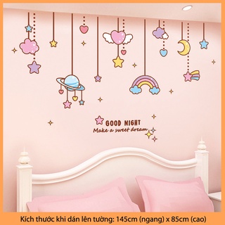 Decal dán tường Hàn Quốc cao cấp cho bé yêu mẫu Đèn cổ tích C92