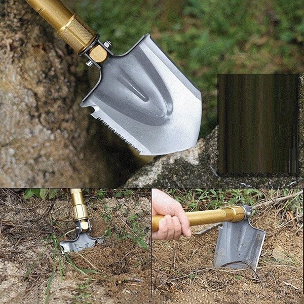 Xẻng quân dụng đa năng 12 chức năng đi phượt dã ngoại chất liệu hợp kim cao cấp loại dài 93 cm