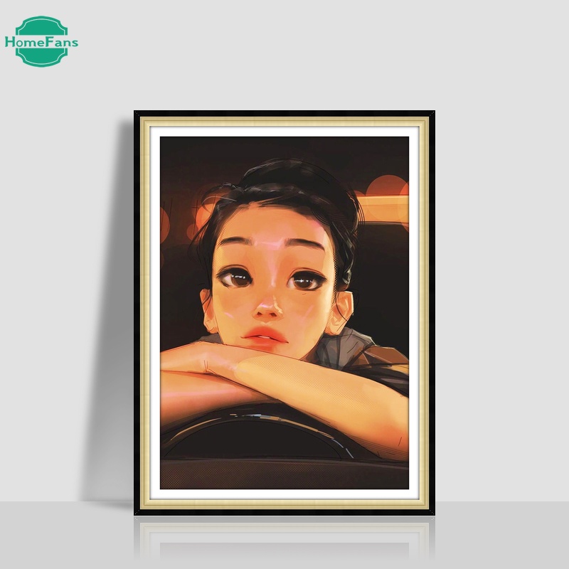 DISNEY Bộ Tranh Đính Đá 5D Tự Làm Hình Cô Gái Cá Tính 30x40cm Trang Trí Nhà Cửa