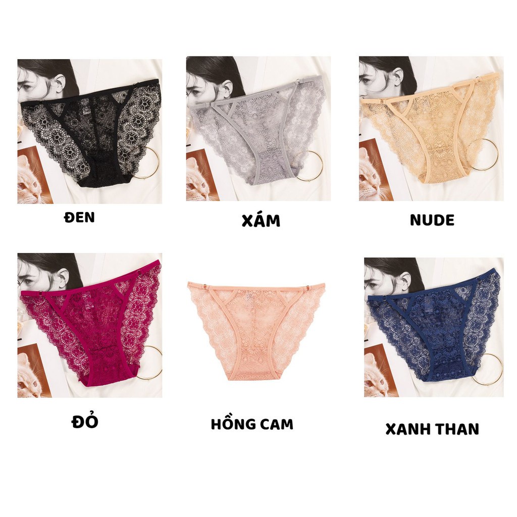 Quần Lót Nữ - Quần Lót Ren Nữ một mảnh viền bèo điệu đà - phối hoa sexy gợi cảm quyến rũ DAN STORE  Mã 802