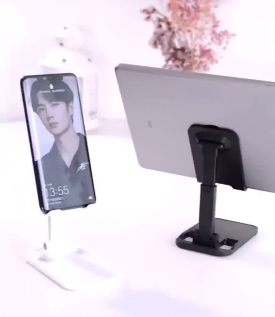 Giá đỡ điện thoại gấp gọn đen trắng, livestream, học online, để bàn quay phim ghi hình đa năng | BigBuy360 - bigbuy360.vn