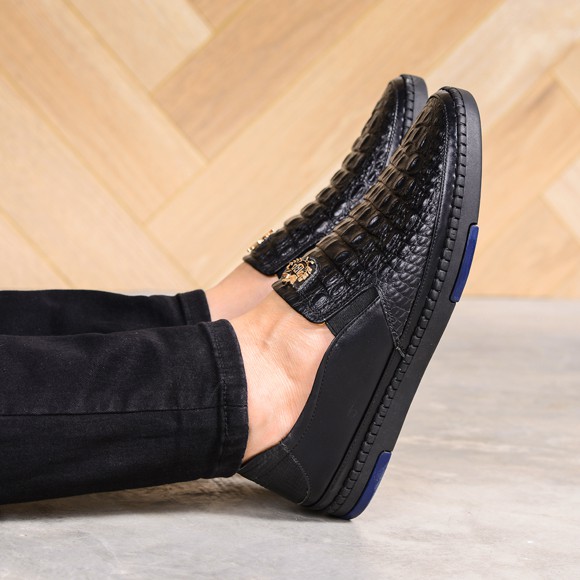 Giày lười da bò Tino dập nhiệt vân cá sấu GL63 | BigBuy360 - bigbuy360.vn