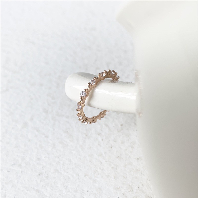 Nhẫn đính đá zircon phong cách Hàn Quốc sang trọng dành cho nữ