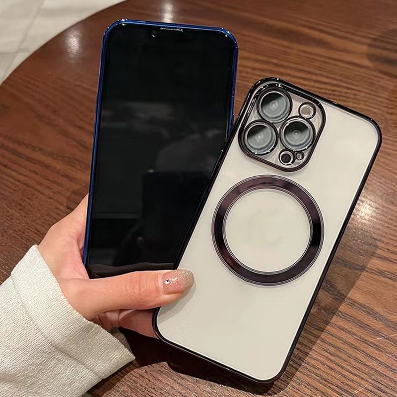 Ốp lưng iphone Điện Thoại Mạ Sang Trọng Có Từ Tính Bảo Vệ Ống Kính Máy Ảnh Cho iPhone 13 Pro max 12 Pro max 11 Pro max x xs max xr 7 plus 8 plus