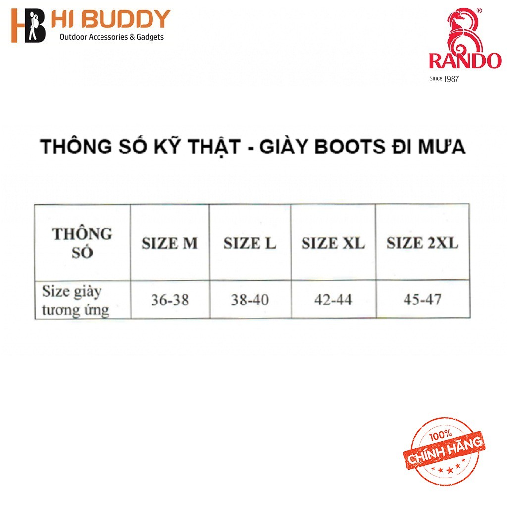 Giày Boots Đi Mưa Rando | Bảo Vệ Đôi Giày Thân Yêu | hibushop