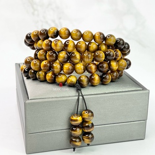 Chuỗi vòng 108 hạt mắt hổ nâu - ngọc gems