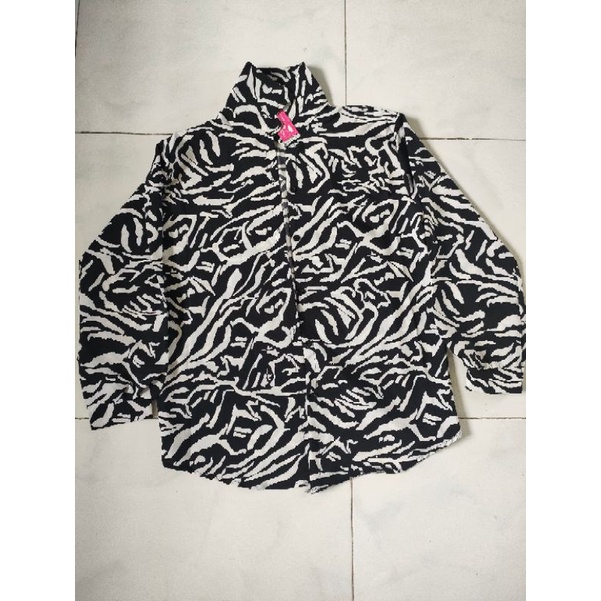 🎊 Áo sơ mi ngựa vằn dài tay form rộng , chất Kate lụa xịn xò, Size<60kg 🎊