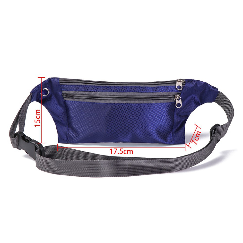Túi đeo thắt lưng vải canvas nhiều ngăn chống nước thời trang thể thao thường ngày cho nam nữ