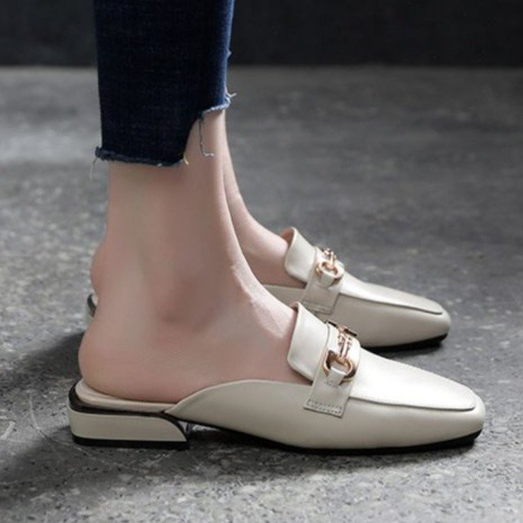 Sục nữ gót vuông da mềm khóa chữ BIG SIZE 35-43