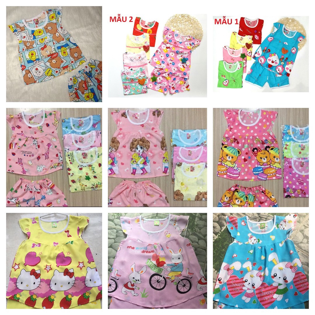 Combo 5 bộ ,combo 3 bộ tole lanh bé gái giao màu mẫu không trùng