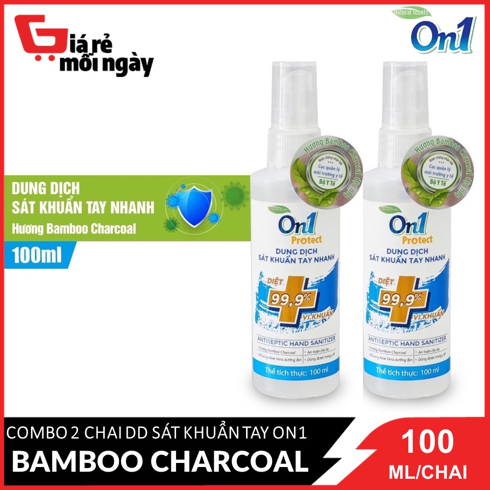 COMBO 2 Chai Dung dịch rủa tay diệt khuẩn On1 Protect 100mlx2