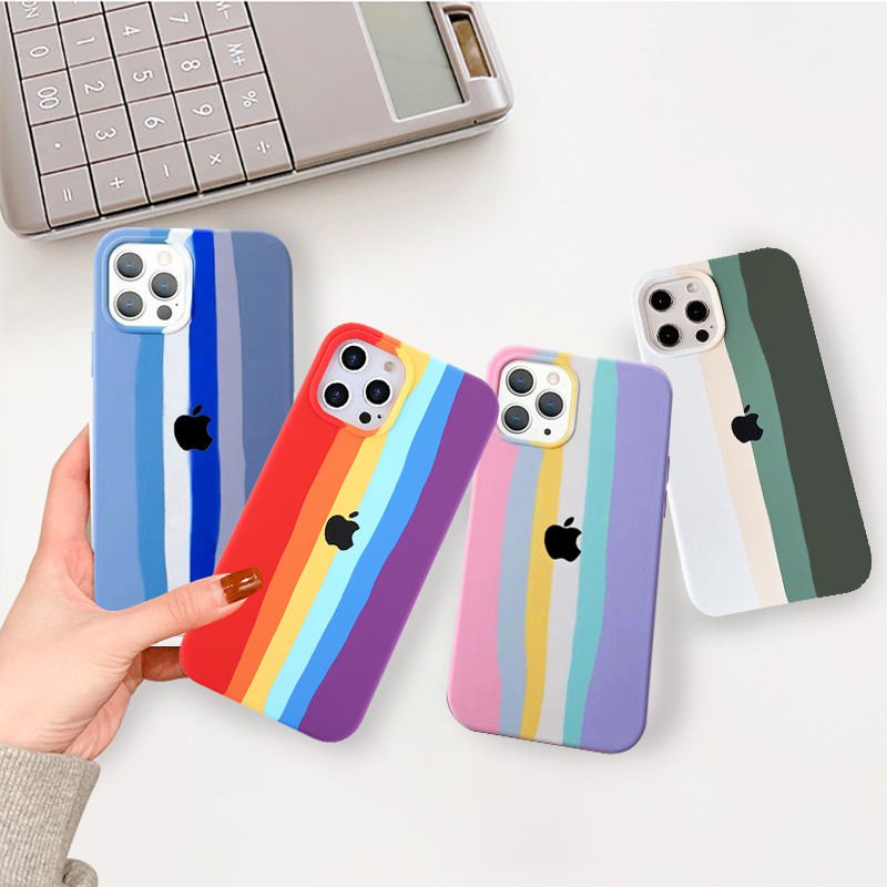 Ốp lưng iphone chống bẩn táo cầu vồng 5/5s/6/6plus/6s/6splus/7/7plus/8/8plus/x/xr/xs/11/12/pro/max/plus/promax - Awifi | BigBuy360 - bigbuy360.vn
