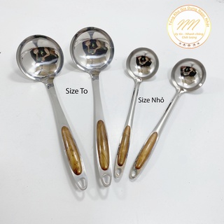 Muôi múc canh inox vân gỗ - muôi múc canh inox cao cấp