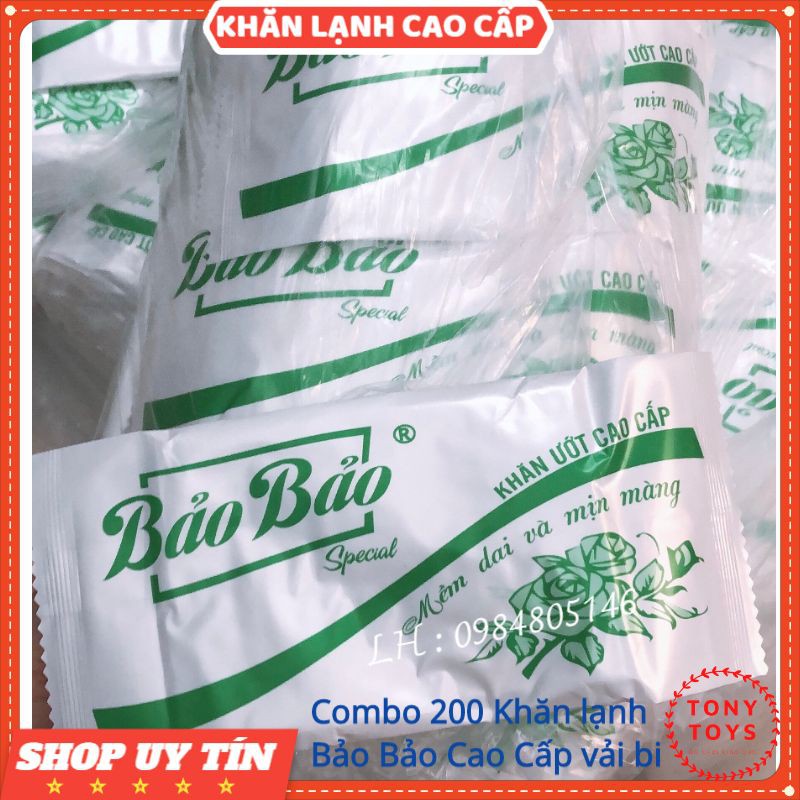 Sỉ 200 Khăn Lạnh Cao Cấp BẢO BẢO Vải Bi size 19cm x 24cm loại dày