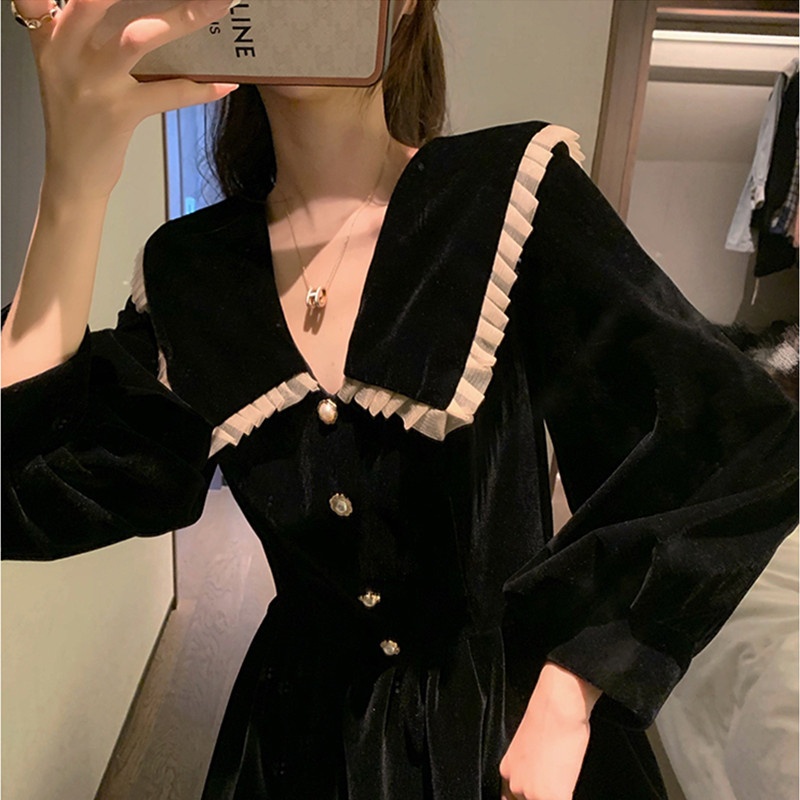 đầm đen đầm vintage đầm bầu công sở đầm công sở đầm dài đầm bigsize nữ đầm đi tiệc váy tiểu thư sang chảnh váy nữ xinh đầm tay dài