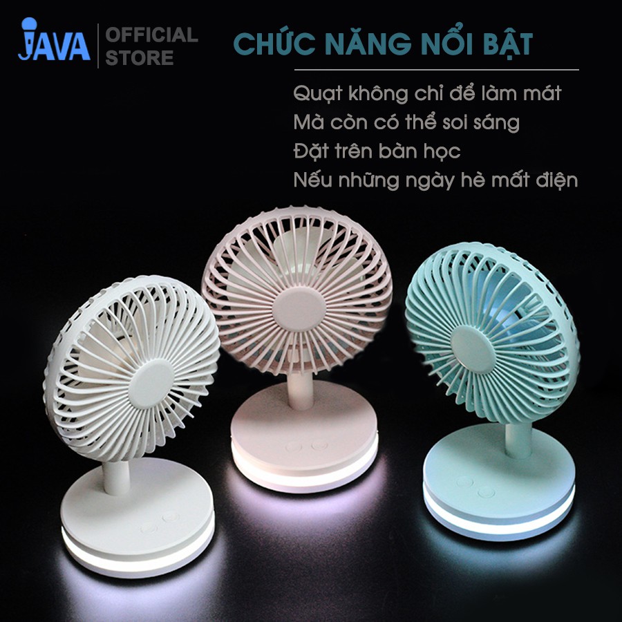 [QUẠT CÓ ĐÈN 2IN1] Quạt để bàn tích điện mini có đèn - Có 3 tốc độ - Dùng 2-4h- tích điện lâu-đèn sáng | BigBuy360 - bigbuy360.vn
