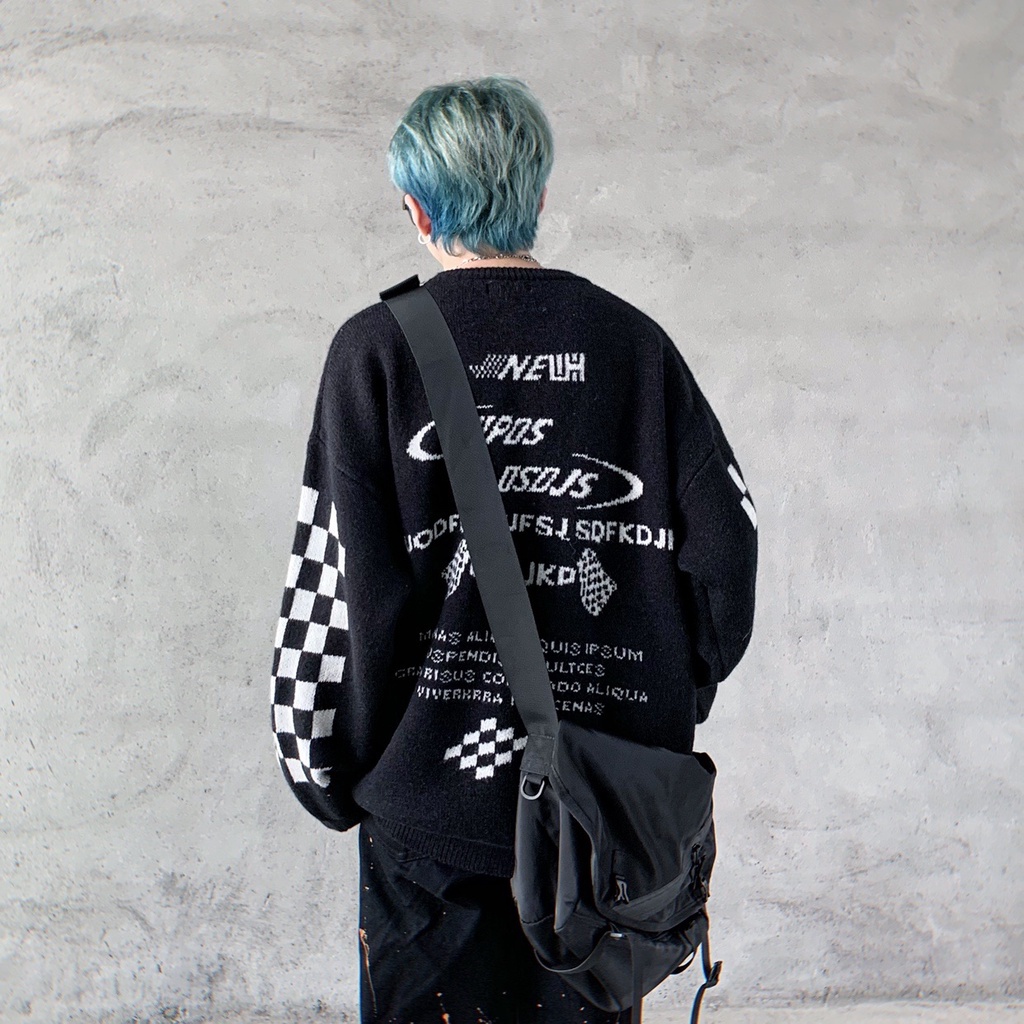 Áo sweater tay dài cổ tròn in chữ thời trang trẻ trung