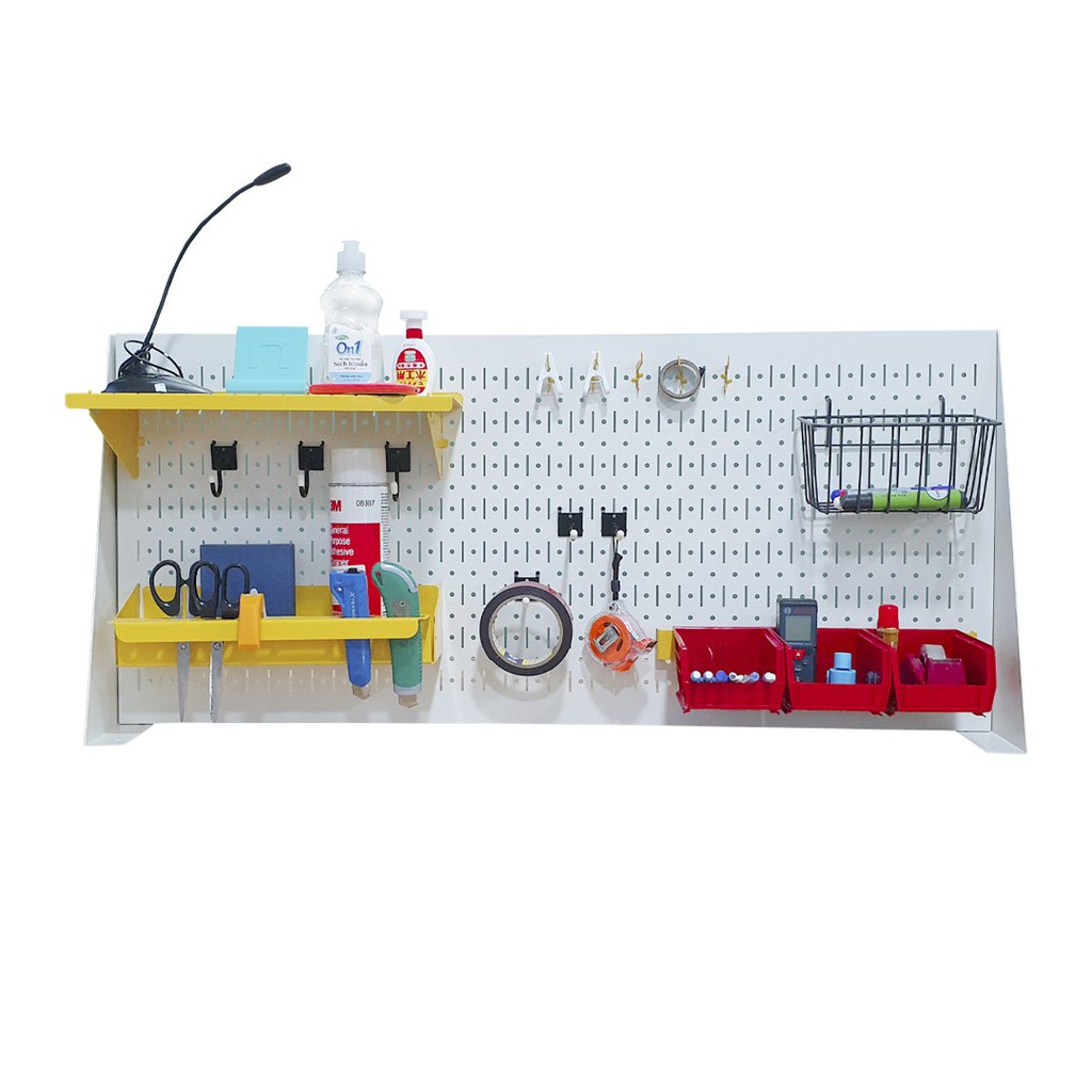 Combo Vách Chia Bàn Làm Việc Kiêm Bảng Treo Dụng Cụ Văn Phòng SMLIFE Pegboard Desk PD45100.VP