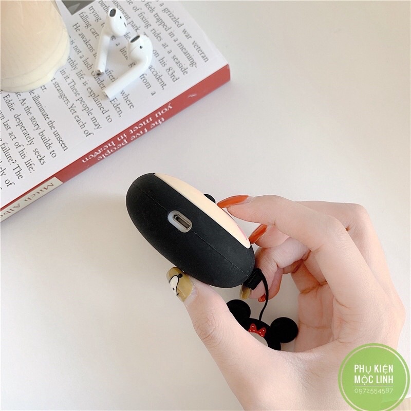 ☘️Tặng kèm móc tay☘️ Case bao airpod silicon 1 2 Pro 3 MICKEY MOUSE - Vỏ bọc đựng tai nghe không dây i12 i100... AirPods