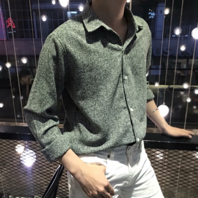 Sơ mi vải bố đơn giản thanh lịch