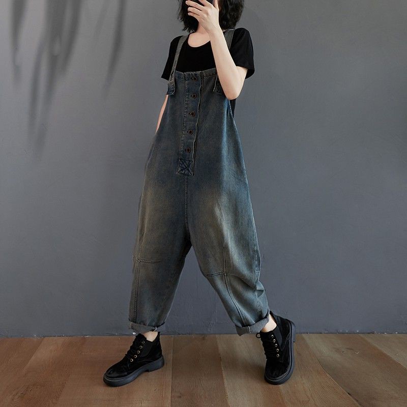 [ORDER] -Có ảnh thật) Quần yếm denim dạng rộng (size M-XXL fit đến 80kg) - Có ảnh thật | BigBuy360 - bigbuy360.vn
