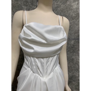 Đầm 2s lụa dự tiệc xẻ tà cổ đổ siêu sang chảnh( kèm video ảnh thật shop chụp)
