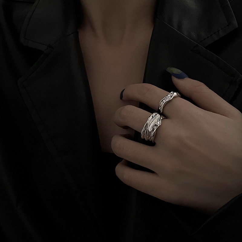 Nhẫn Hở Bằng Kim Loại Phong Cách hip hop Thời Trang Cá Tính