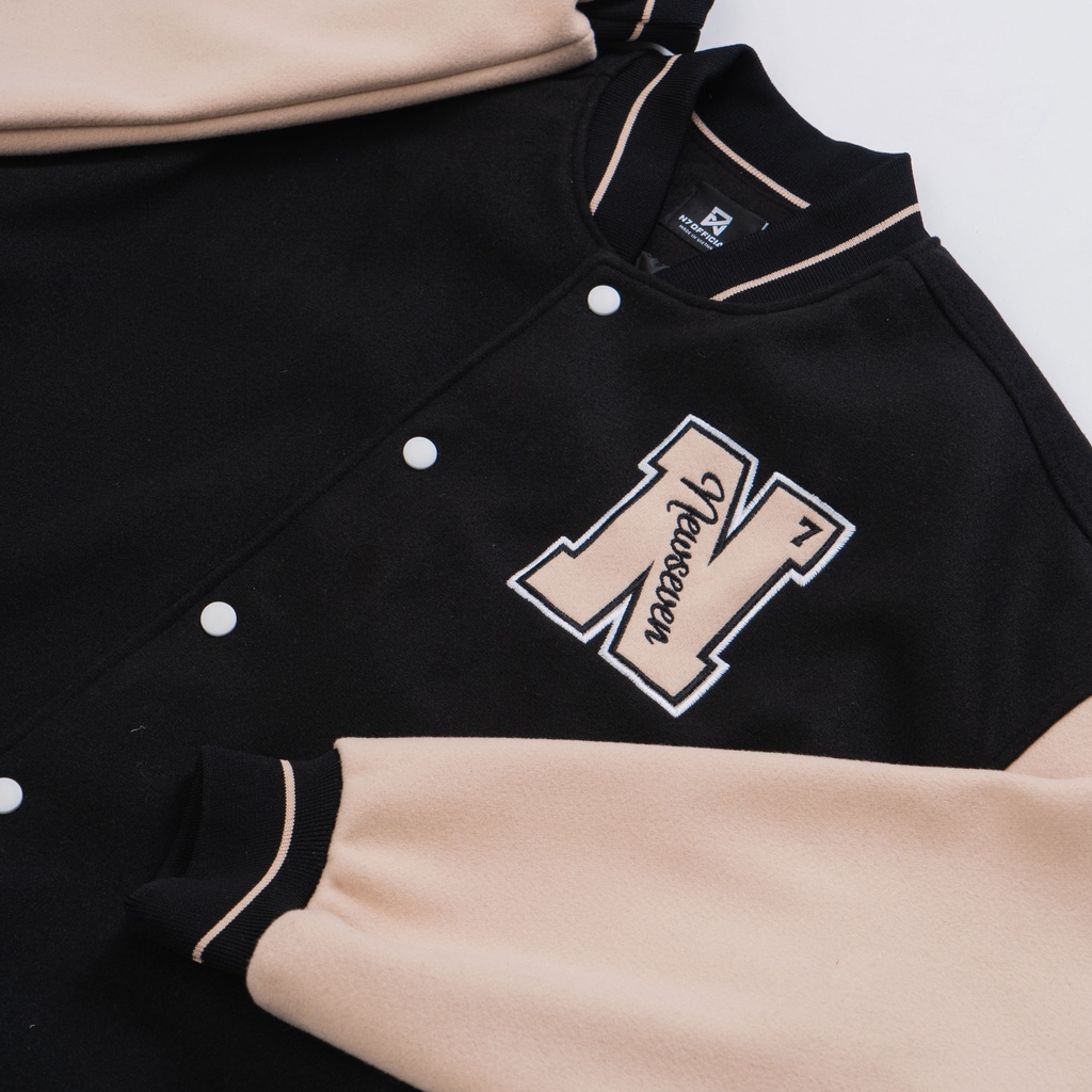 Áo Khoác Bomber Varsity Dạ N7 Newseven Typo jacket bóng chày basic nam nữ form rộng Local Brand V01