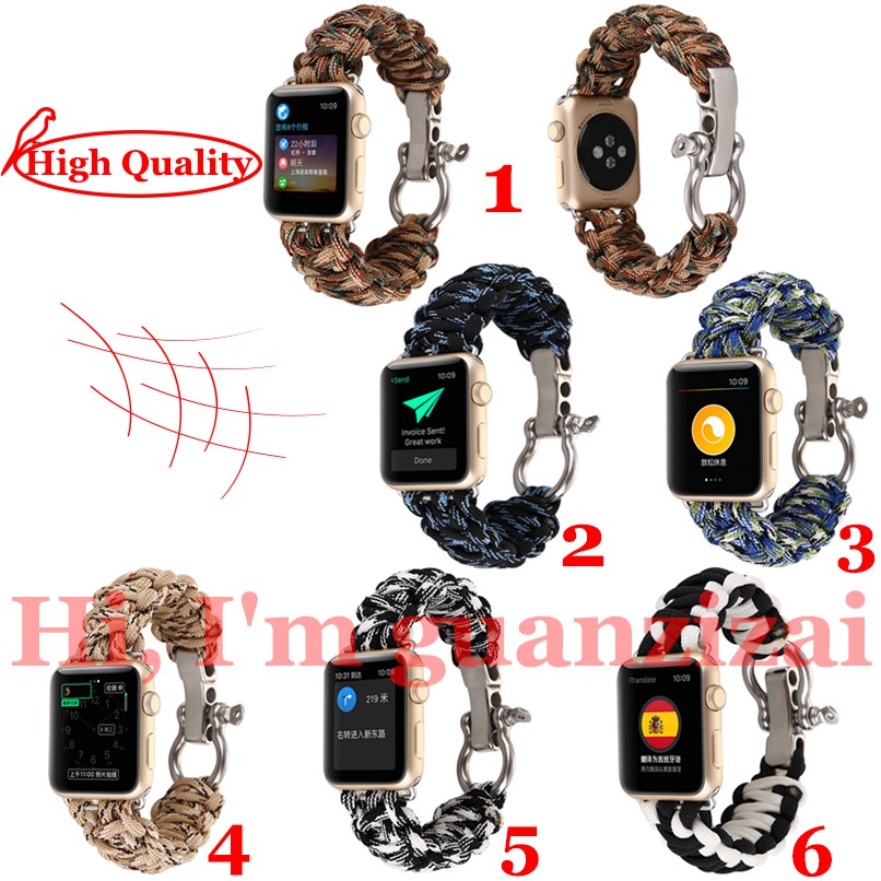 Dây đeo nylon màu camo cho đồng hồ thông minh Apple Watch 38Mm / 42Mm 3 / 2 / 1