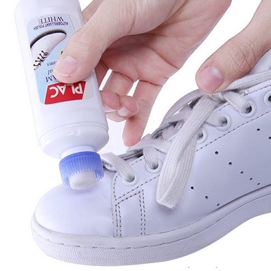 Chai tẩy trắng giày dép, túi xách Plac kèm đầu bàn chải, tẩy sạch vết bẩn, vết ố, đi mưa bám trên đồ da