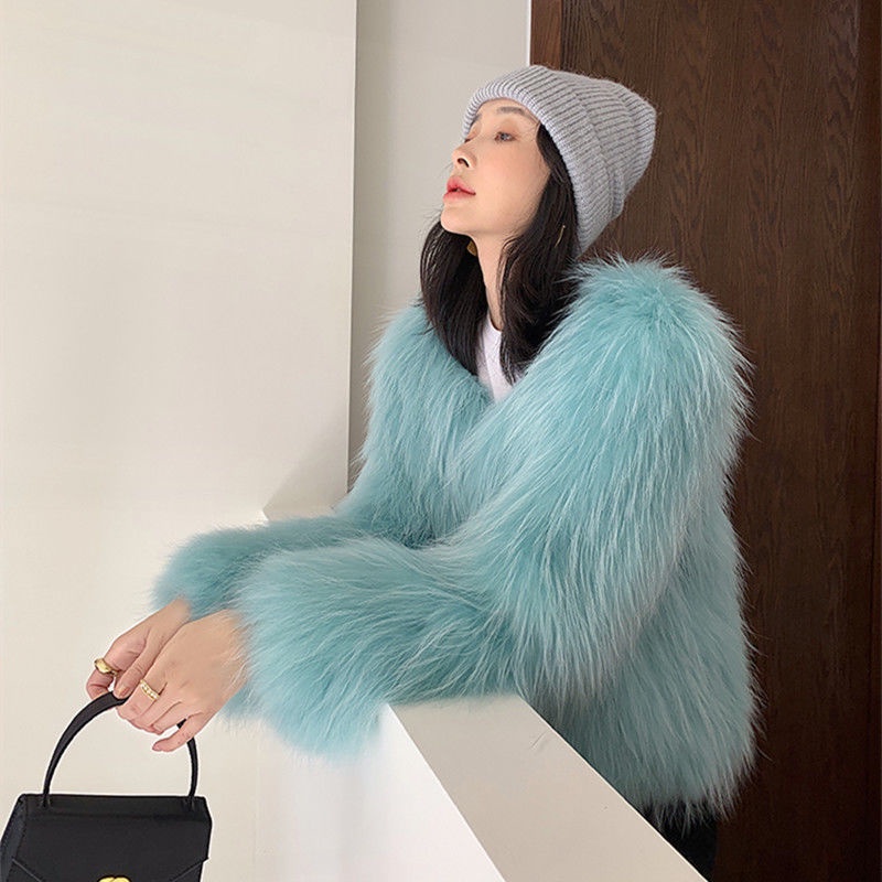 22 Phong Cách Mới!F &amp; X Áo Khoác Lông Cáo Nhân Tạo Ngắn Phong Cách Trẻ Trung Thời Trang Trẻ Trung Cao Cấp 2022