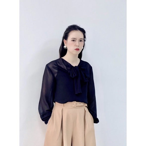 SIXDO newtag áo sơ mi đen vôn mới nguyên tag S/M