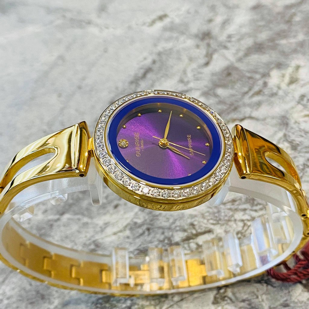 Đồng hồ Sunrise nữ chính hãng Nhật Bản L9935AA.G.T - kính saphire chống trầy - Đá Sw