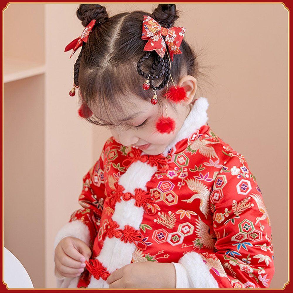 Kẹp Tóc Giả Thắt Bím Phong Cách Hán Phục Mừng Năm Mới