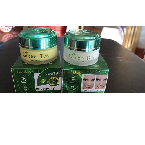 Kem Green Tea Hua shu li Seven Day dưỡng Trắng Da trà xanh dành cho da nám và tàn nhang