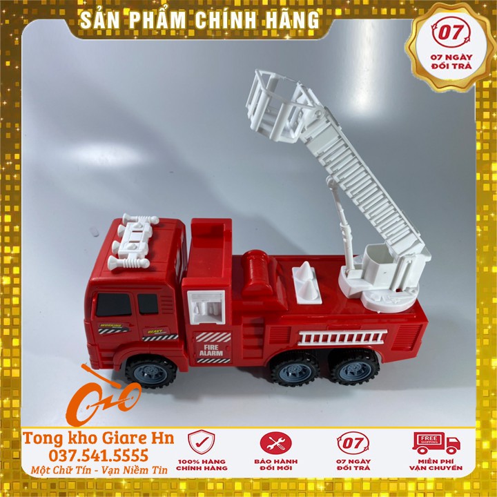 Xe đồ chơi cho bé, Xe thang cứu hộ, Chất liệu nhựa an toàn - có kiểm định, Có cót đẩy trợ lực