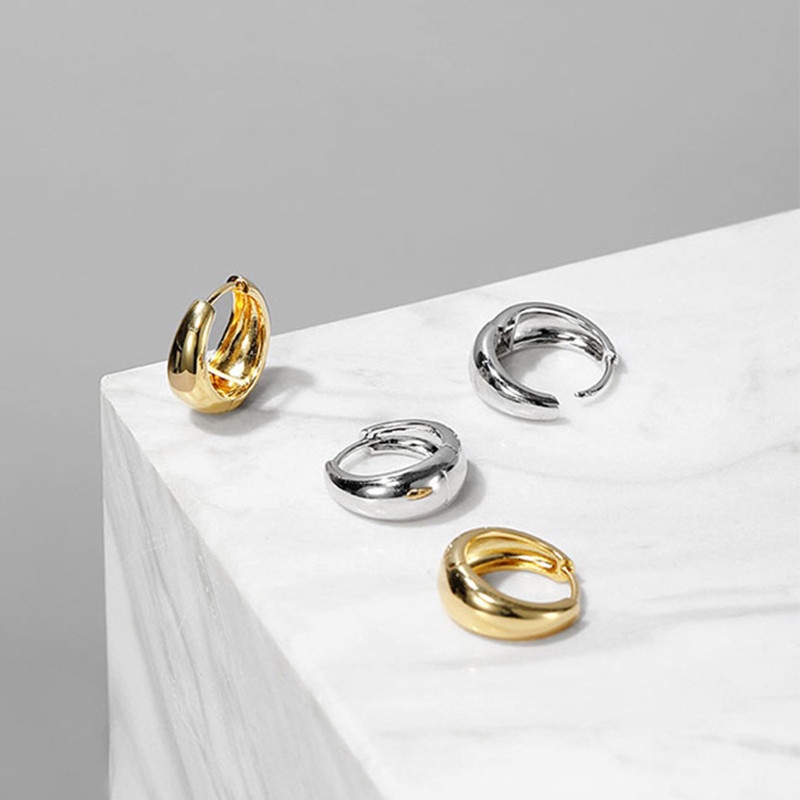 Khuyên Tai Tròn Mạ Vàng 18K Đơn Giản