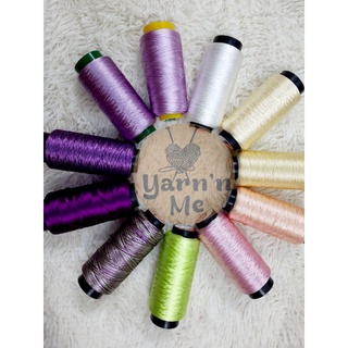 Set 770gr sợi rayon lụa cầu vồng Thái, chập 0.8mm, đan móc áo váy, đặc biệt áo dài.