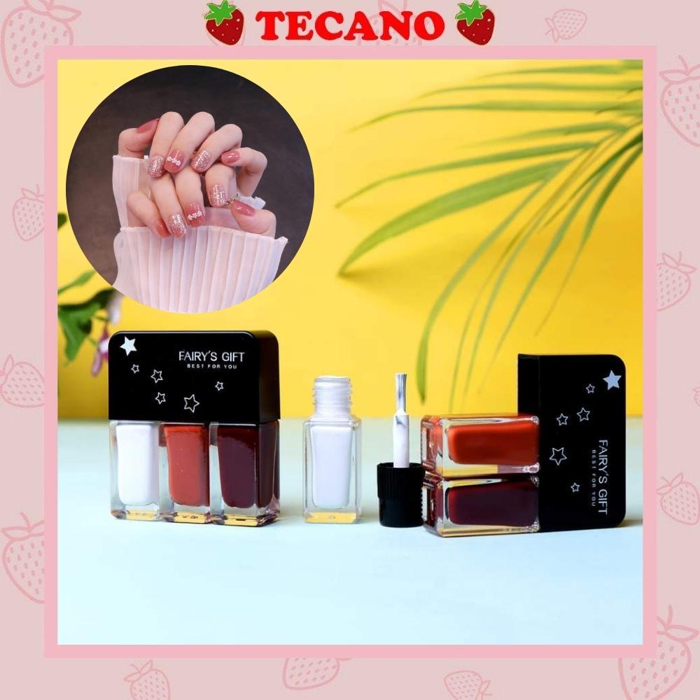 Set 3 sơn móng tay Tecano sơn gel bóng nhiều màu Gift Fairy's cực xinh SM12