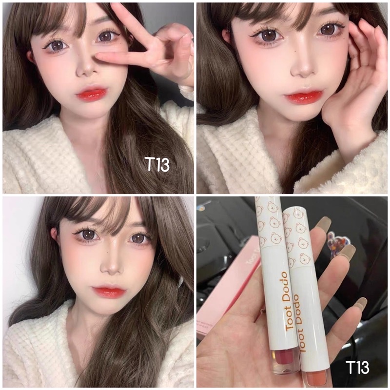 Son Tint Bóng Glass Shine Gloss Liquid Hydrating Long Lasting Dupe Pink Bear Mirror