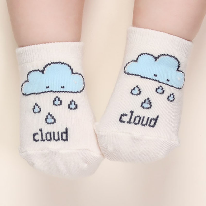 Vớ cotton mềm chống trượt họa tiết hoạt hình dễ thương cho bé sơ sinh từ 0-1 tuổi
