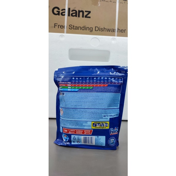 Viên rửa Finish All in 1 max 60 ,30 viên hương chanh dùng cho máy rửa bát