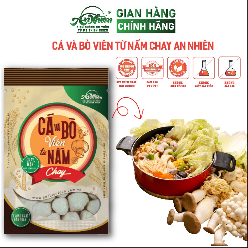 HÀNG CÔNG TY, Cá Và Bò Viên Từ Nấm Chay An Nhiên 500g