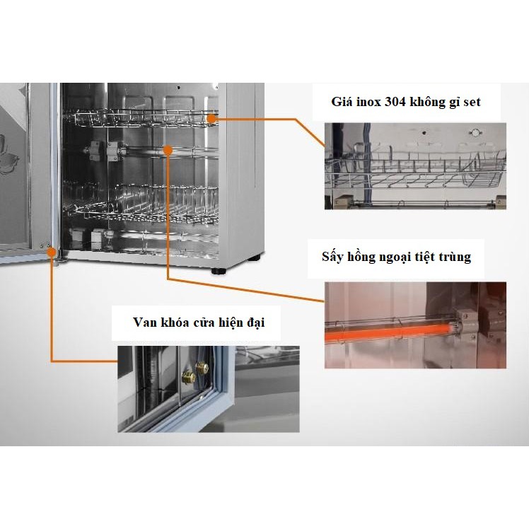 Máy sấy chén bát diệt trùng khử khuẩn- hàng nhập khẩu-bảo hành 1 năm