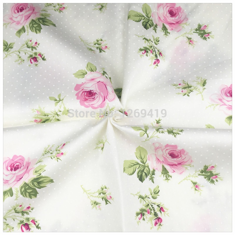 Set 5 Tấm Vải Cotton 40cm * 50CM Họa Tiết Hoa Xanh Lá Làm Đồ Thủ Công Đa Ứng Dụng