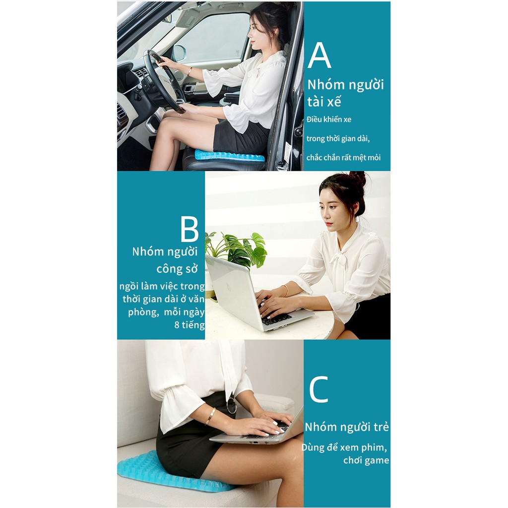 Ghế đệm cao su dạng Gel thoáng khí Nhật Bản | BigBuy360 - bigbuy360.vn