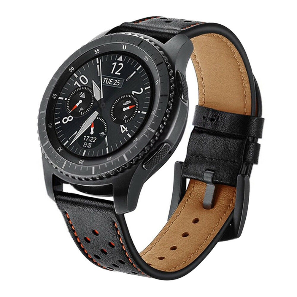 Dây Đeo Bằng Da 22MM 20MM Cho Đồng Hồ Samsung Galaxy Watch 4 Watch4 Classic Gear S3 Frontier