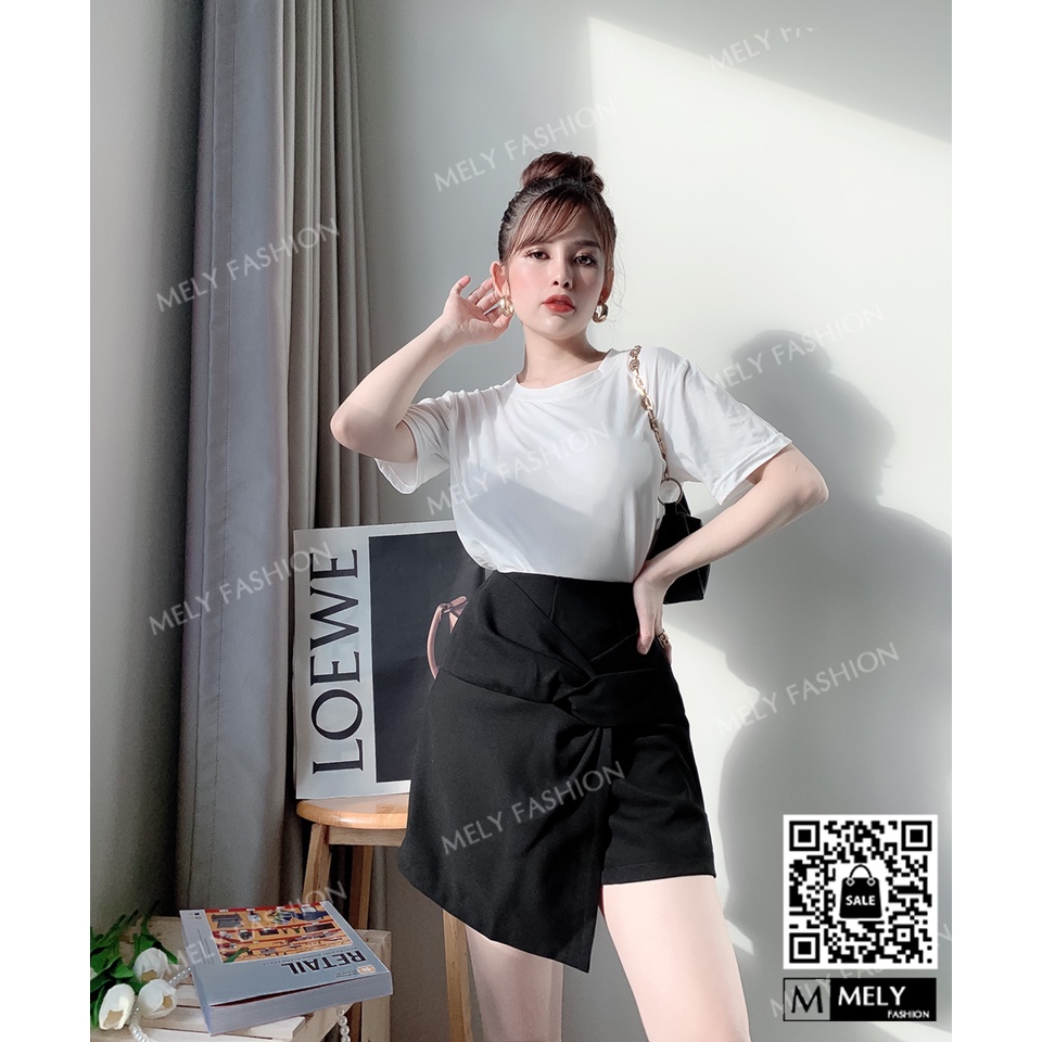 Quần giả váy ngắn chữ A cạp cao xoắn eo giấu bụng tôn dáng sang trọng trẻ trung năng động CV13