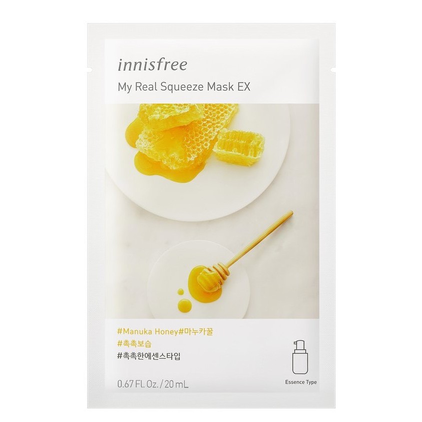 MẶT NẠ GIẤY DƯỠNG ẨM & PHỤC HỒI DA TỪ MẬT ONG INNISFREE MY REAL SQUEEZE MASK - HONEY 20ML